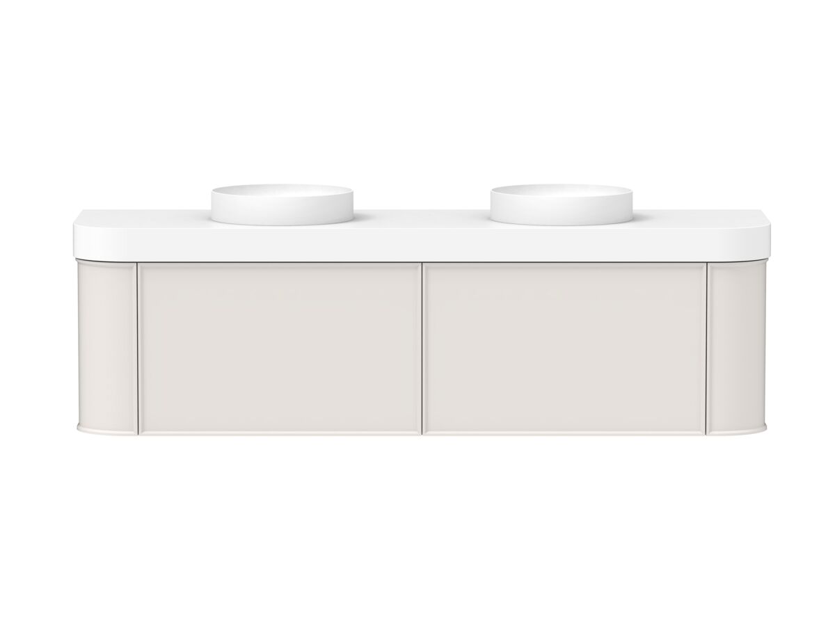 reece Kado Era Double Curve All Drawer 1800mm Wall Hung Vanity Double Basin 90mm Durasein Top