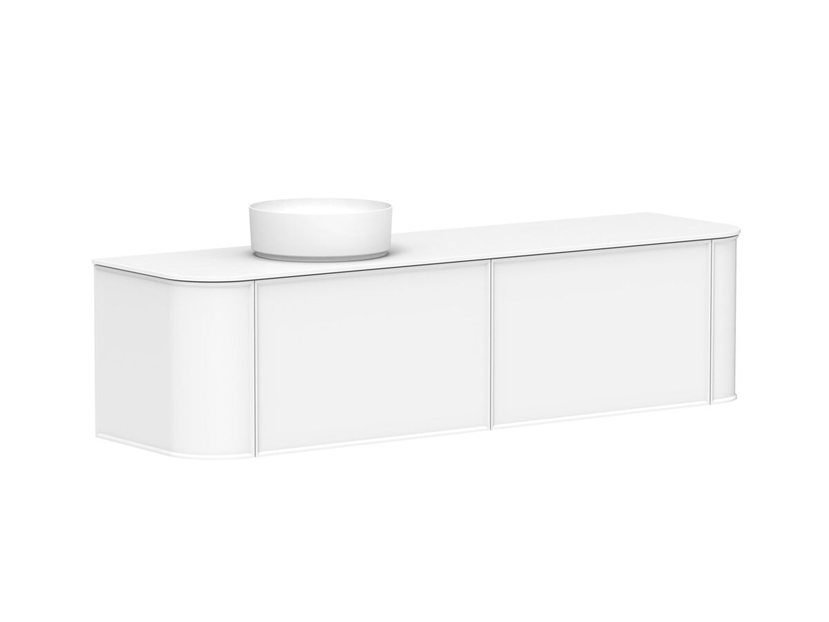 Reece Kado Era Double Curve All Drawer 1800mm Wall Hung Vanity With Left Hand Basin 12mm Durasein Top