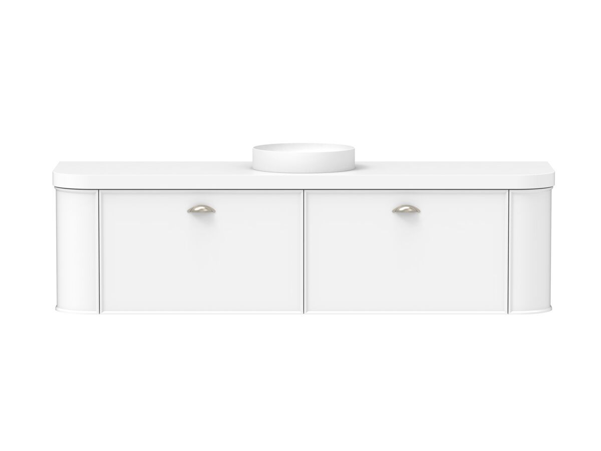 reece Kado Era Double Curve All Drawer 1800mm Wall Hung Vanity Centre Basin 50mm Durasein Top
