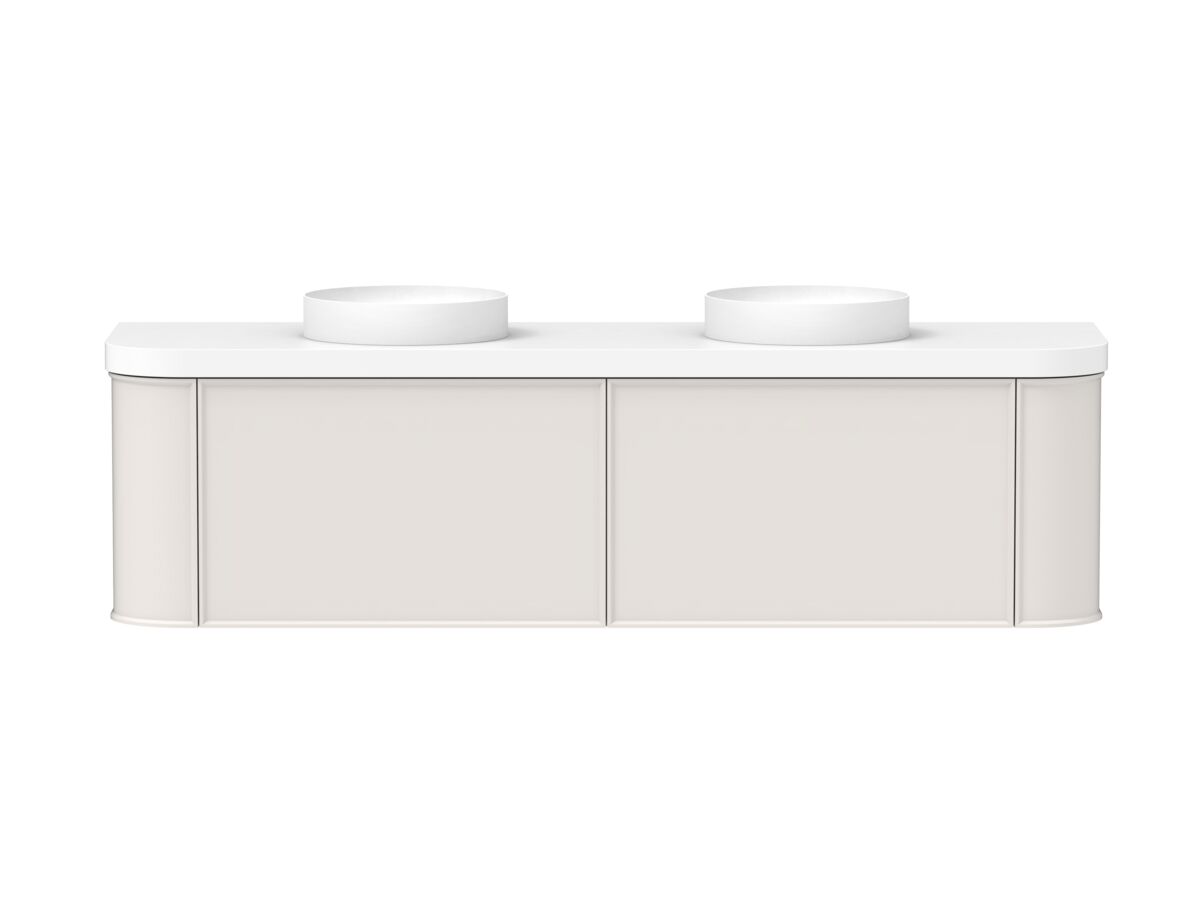 reece Kado Era Double Curve All Drawer 1800mm Wall Hung Vanity Double Basin 50mm Durasein Top