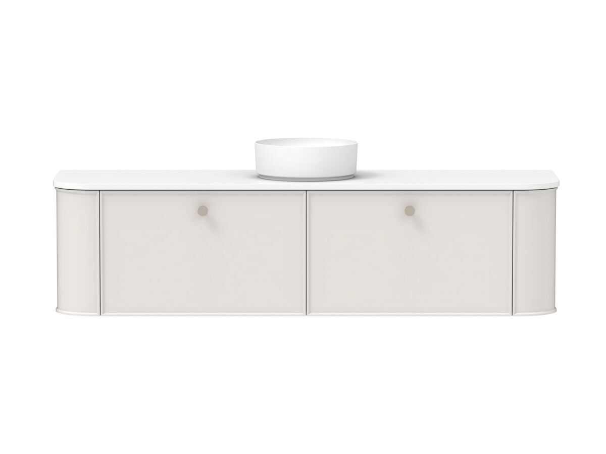 Reece Kado Era Double Curve All Drawer 1800mm Wall Hung Vanity With Centre Basin 20mm Cherry Pie Top