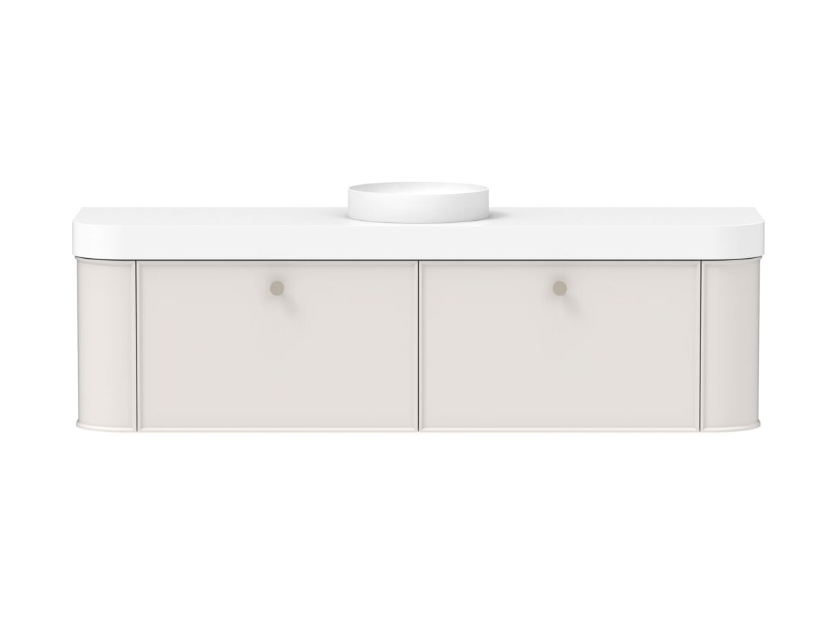 Reece Kado Era Double Curve All Drawer 1800mm Wall Hung Vanity Centre Basin 90mm Durasein Top