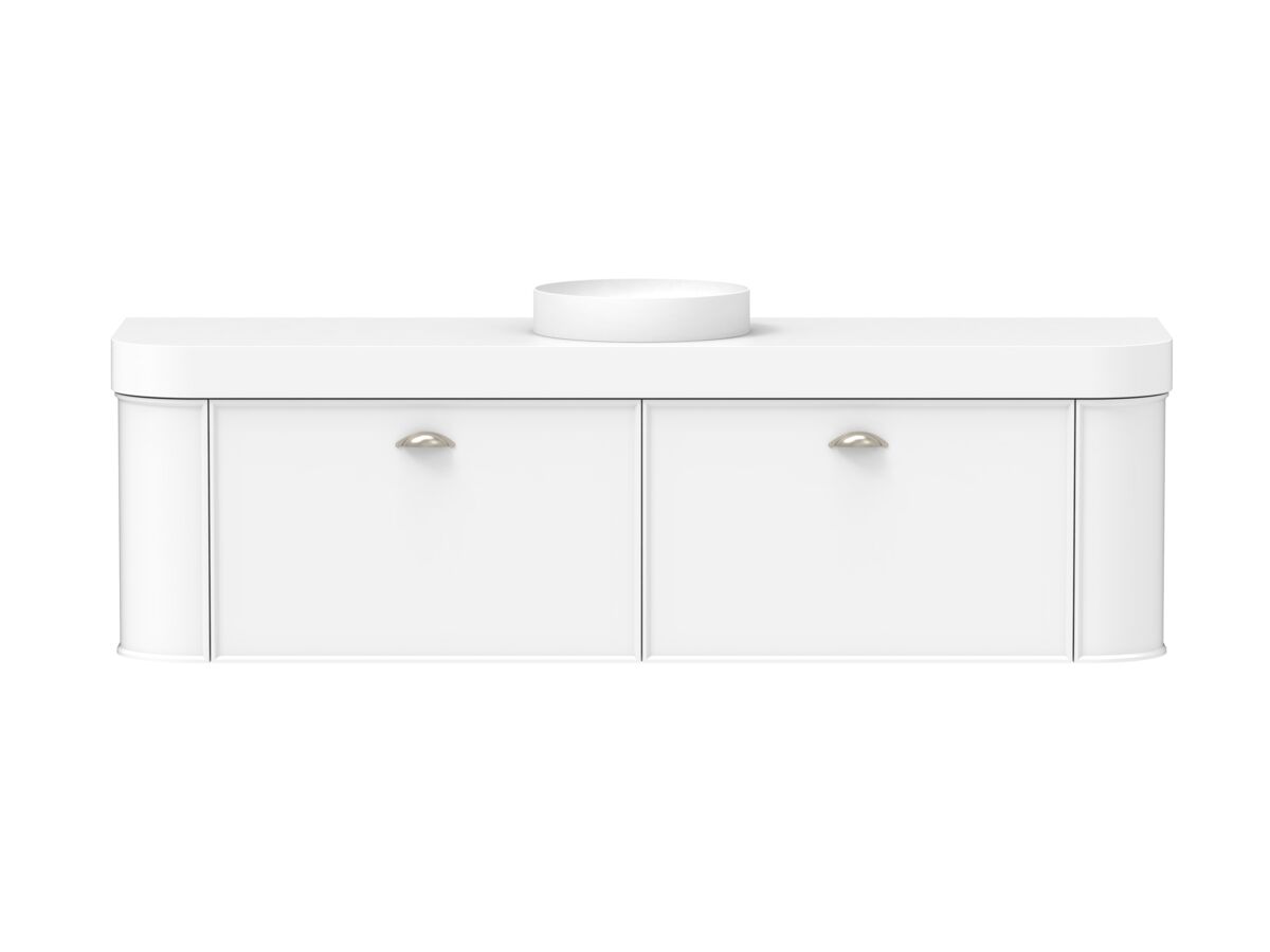 reece Kado Era Double Curve All Drawer 1800mm Wall Hung Vanity Centre Basin 90mm Durasein Top