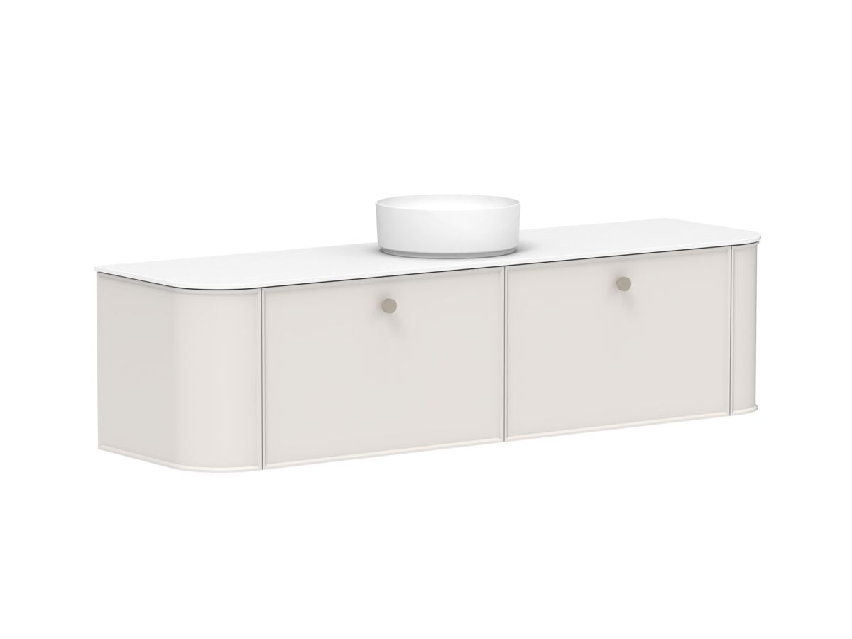 Reece Kado Era Double Curve All Drawer 1800mm Wall Hung Vanity With Centre Basin 12mm Durasein Top