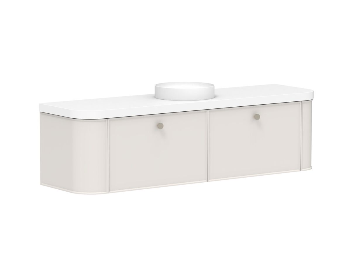Reece Kado Era Double Curve All Drawer 1800mm Wall Hung Vanity Centre Basin 50mm Durasein Top