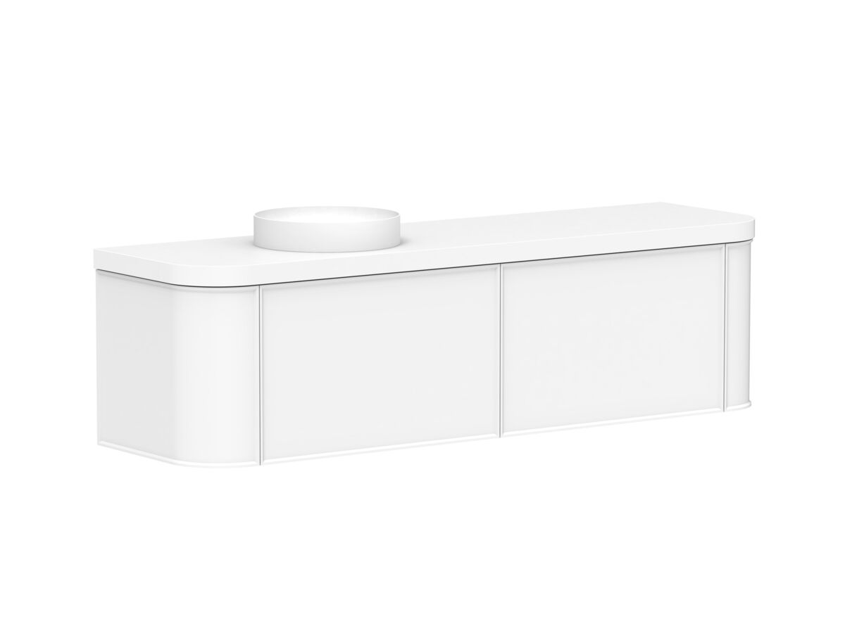 Reece Kado Era Double Curve All Drawer 1800mm Wall Hung Vanity Left Hand Basin 50mm Durasein Top