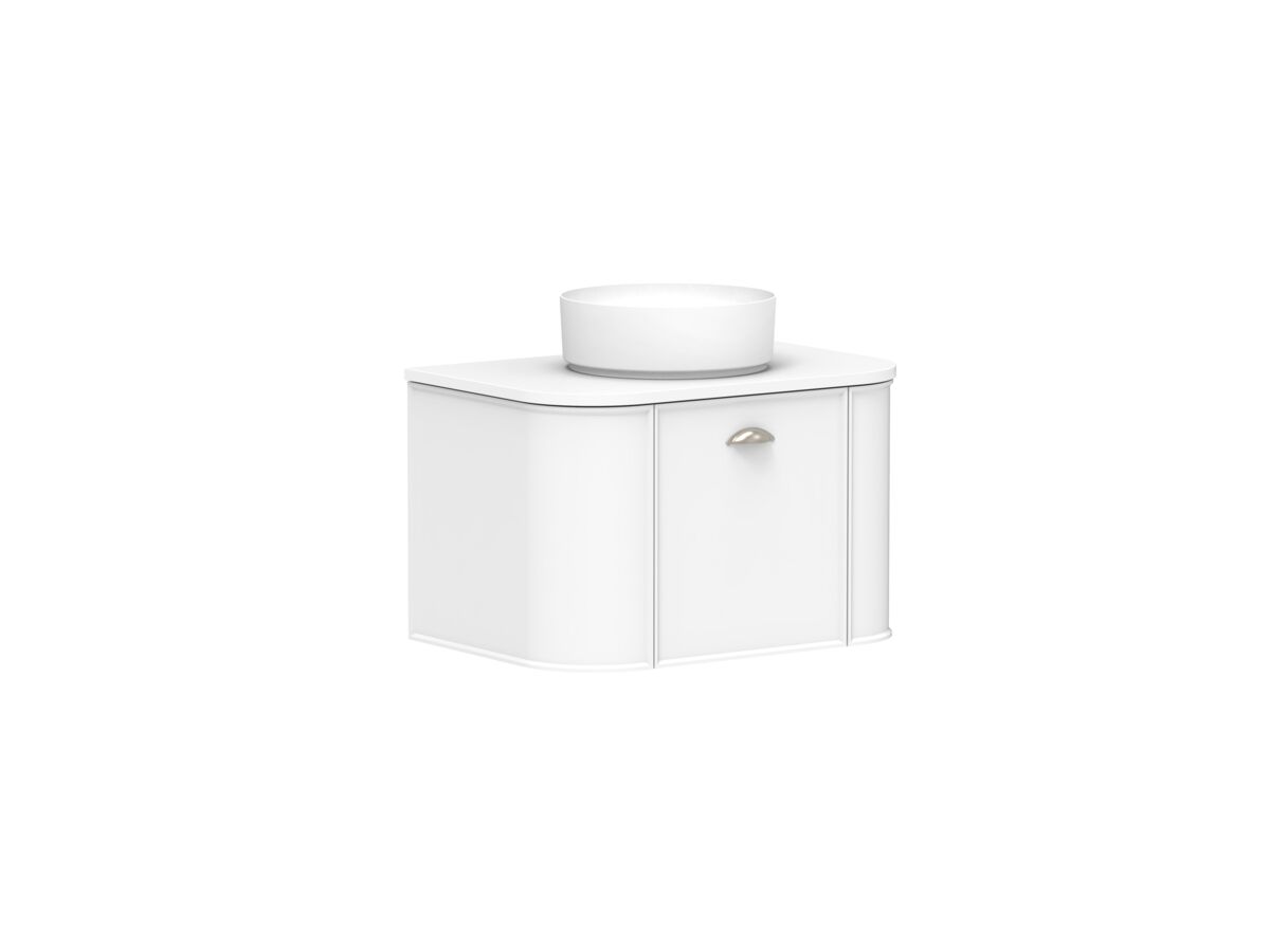 Reece Kado Era Double Curve All Drawer 750mm Wall Hung Vanity With Centre Basin 20mm Cherry Pie Top