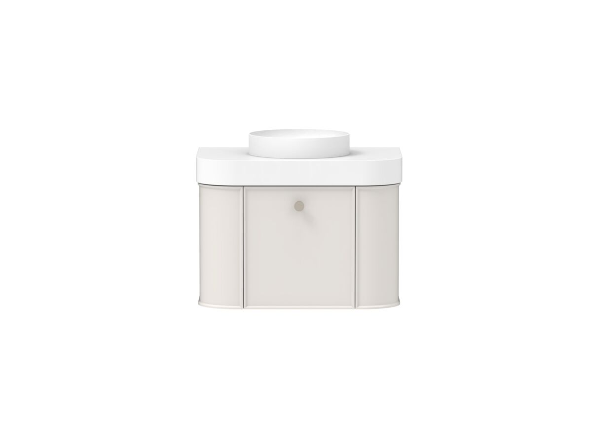Reece Kado Era Double Curve All Drawer 750mm Wall Hung Vanity Centre Basin 90mm Durasein Top