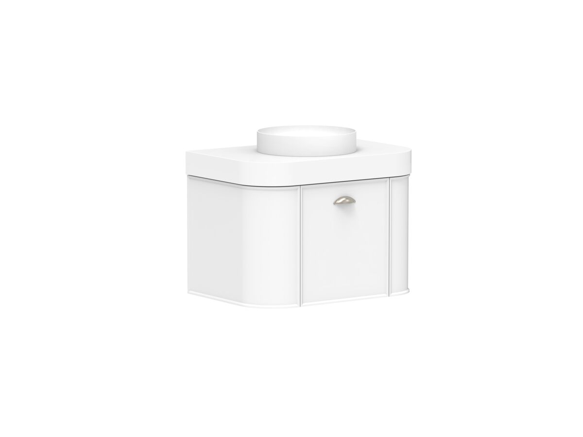 Reece Kado Era Double Curve All Drawer 750mm Wall Hung Vanity Centre Basin 90mm Durasein Top
