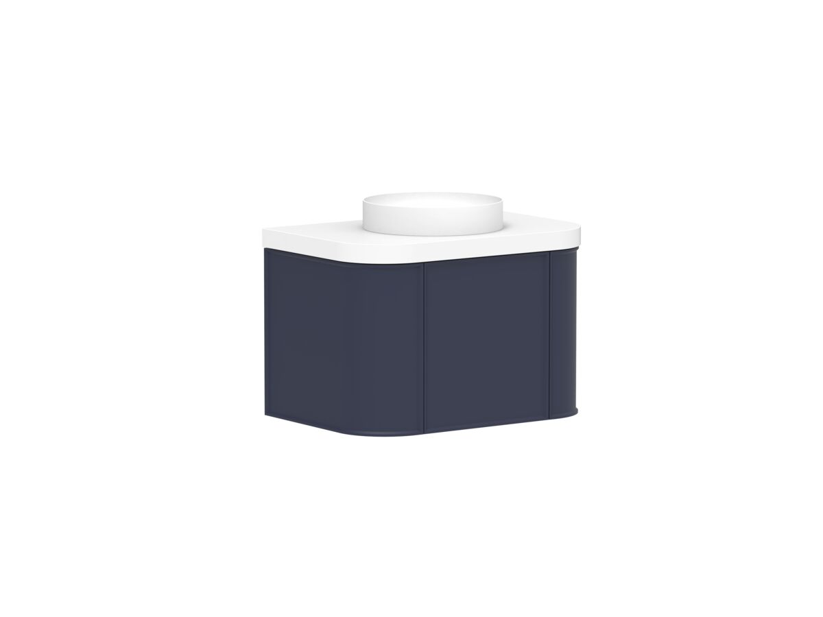 Reece Kado Era Double Curve All Drawer 750mm Wall Hung Vanity Centre Basin 50mm Durasein Top