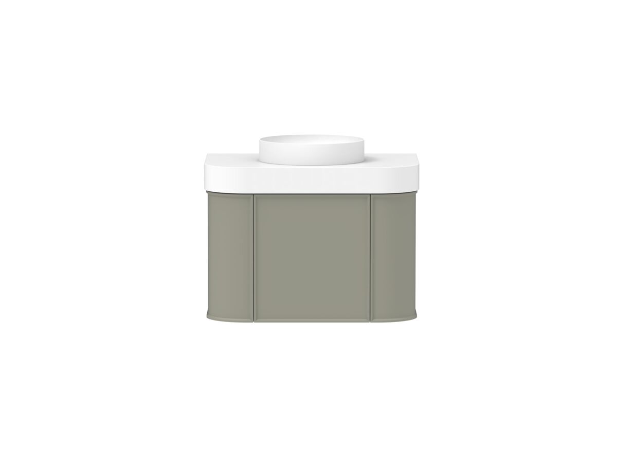reece Kado Era Double Curve All Drawer 750mm Wall Hung Vanity Centre Basin 90mm Durasein Top