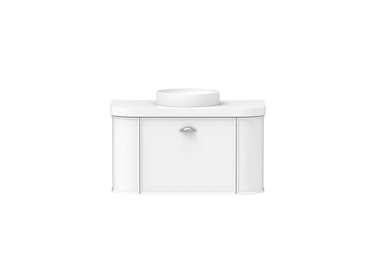 reece Kado Era Double Curve All Drawer 900mm Wall Hung Vanity Centre Basin 50mm Durasein Top