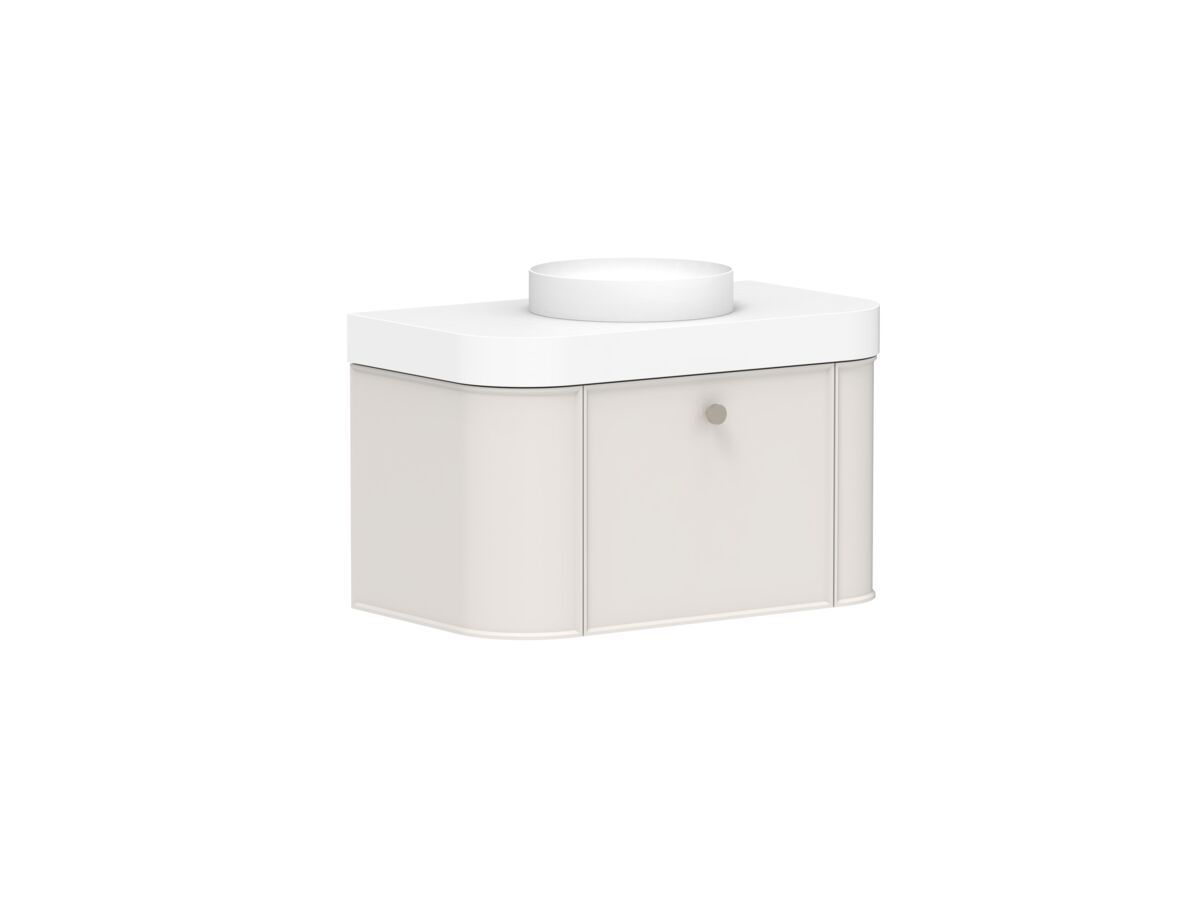 Reece Kado Era Double Curve All Drawer 900mm Wall Hung Vanity Centre Basin 90mm Durasein Top