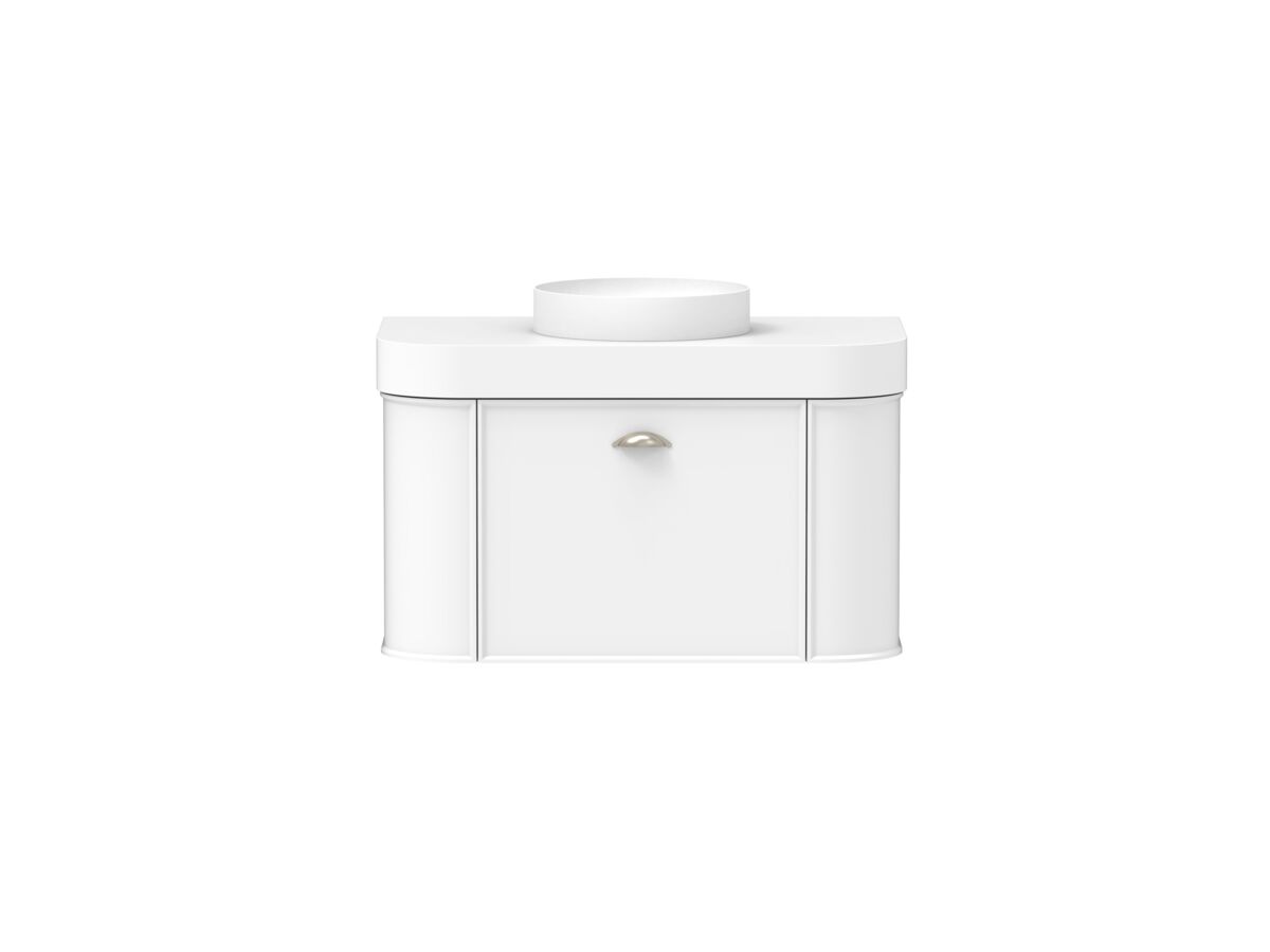 Reece Kado Era Double Curve All Drawer 900mm Wall Hung Vanity Centre Basin 90mm Durasein Top