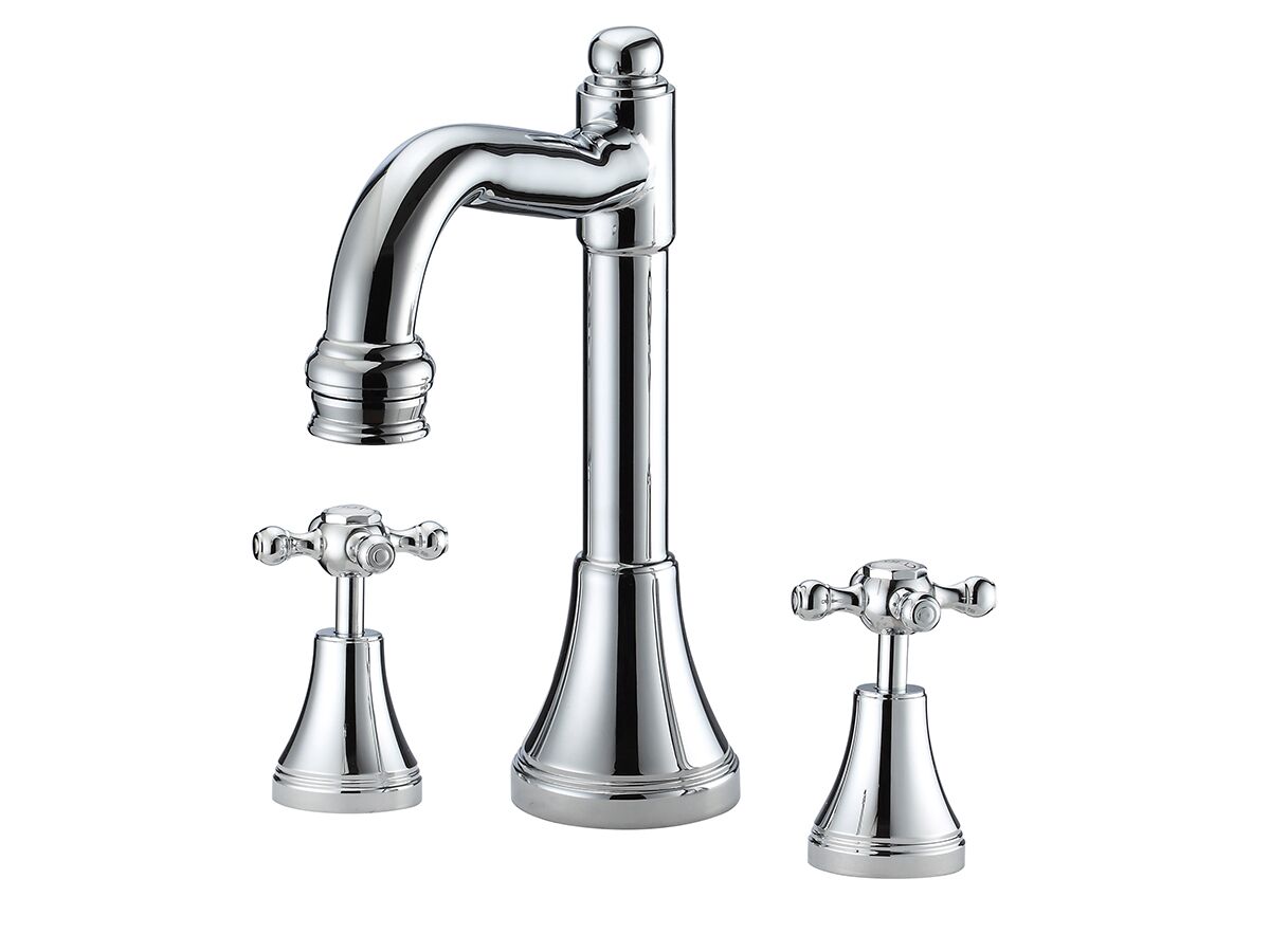 reece Kado Era English Basin Set Fixed Cross Handles Chrome (5 Star)