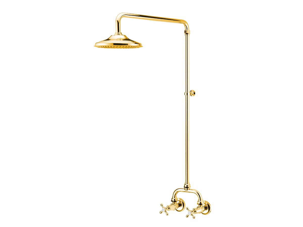 reece Kado Era Exposed Shower Set Cross Handles Brass Gold (3 Star)