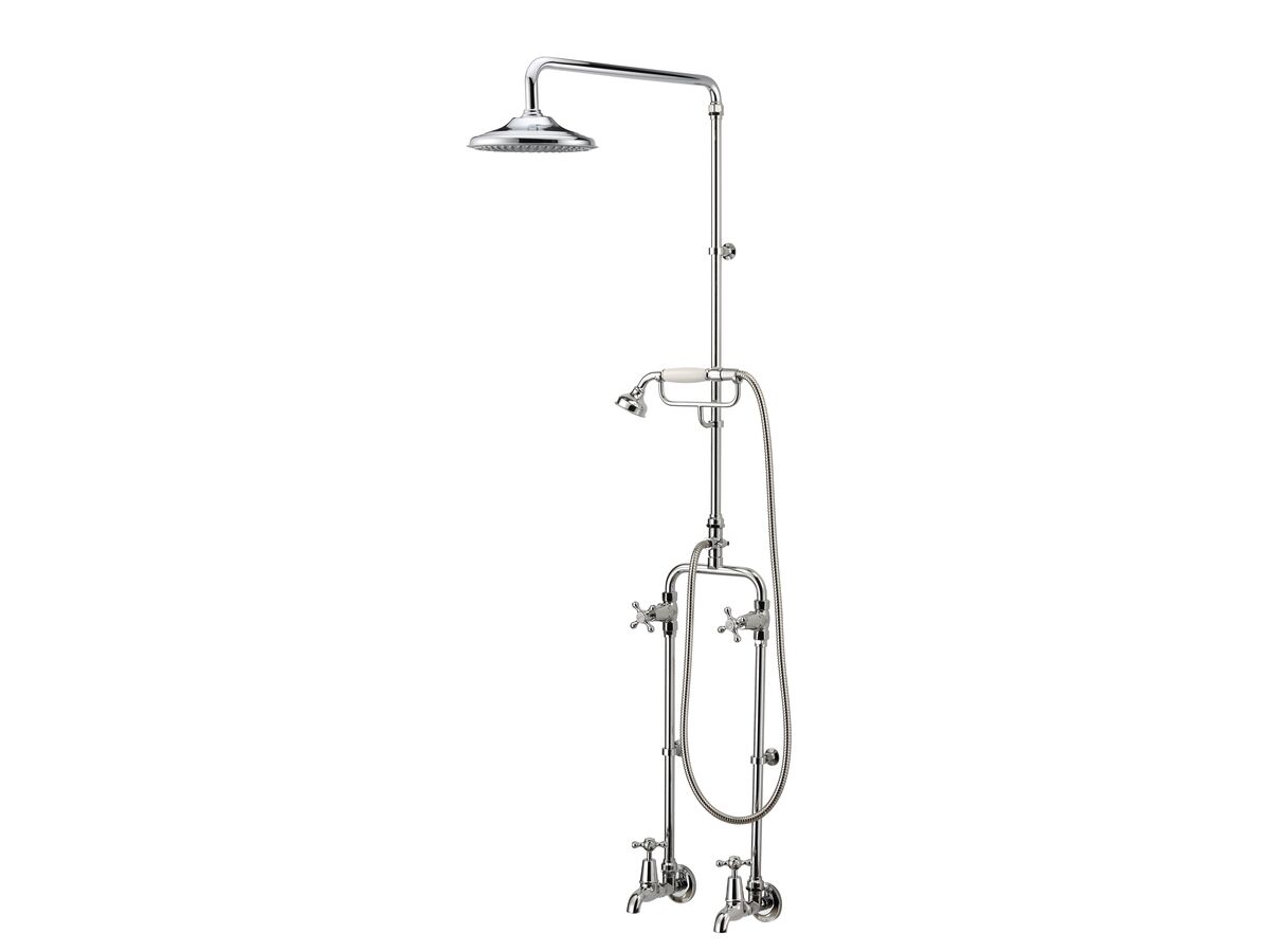 reece Kado Era Exposed Twin Telephone Shower & Bath Set Cross Handles Chrome (3 Star)