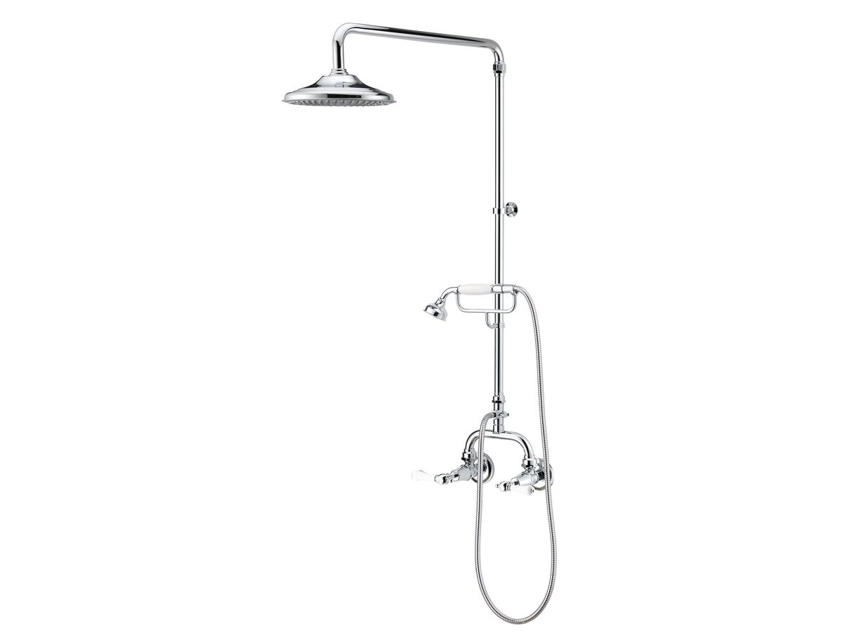 reece Kado Era Exposed Twin Telephone Shower Set Lever Porcelain Handle Chrome (3 Star)