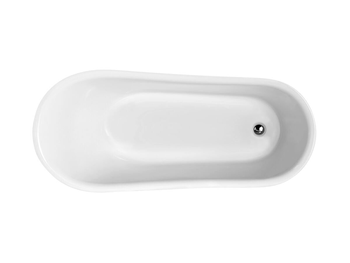 Reece Kado Era Freestanding Bath 1700mm White With Chrome Claw Feet