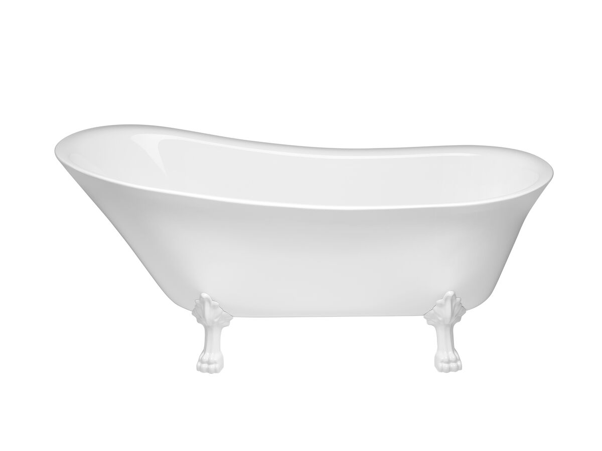 Reece Kado Era Freestanding Bath 1700mm White With Gloss White Claw Feet