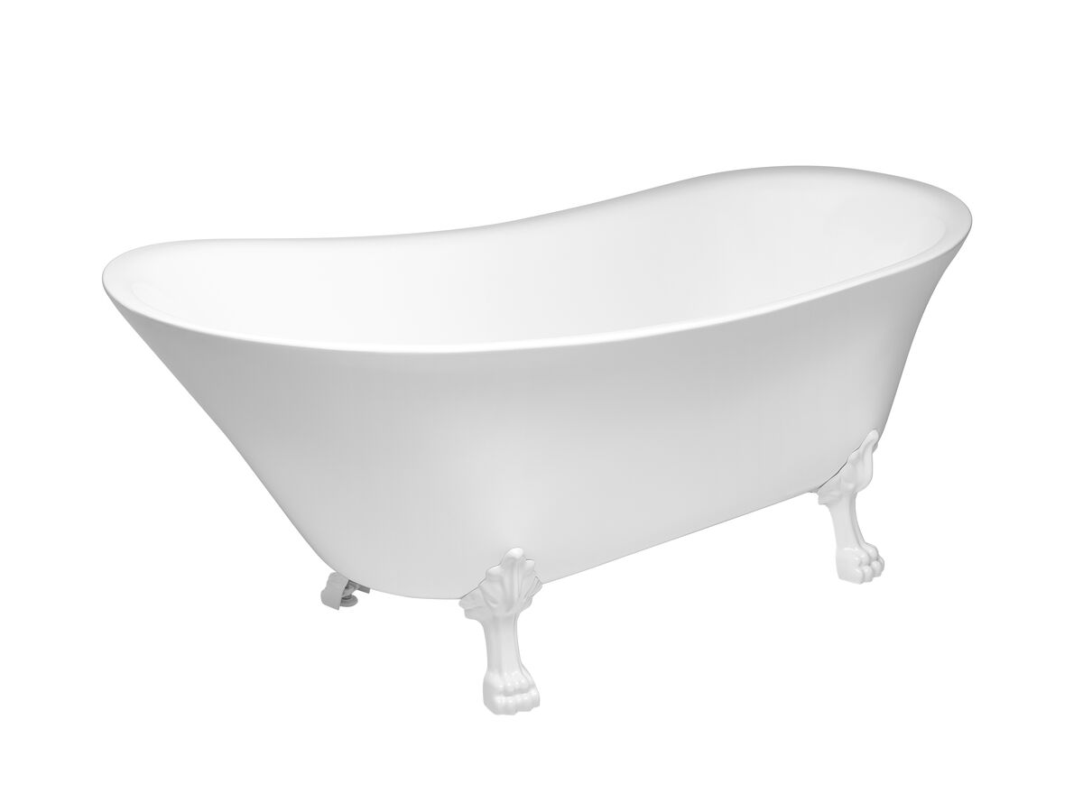 reece Kado Era Freestanding Bath 1700mm White with Gloss White Claw Feet