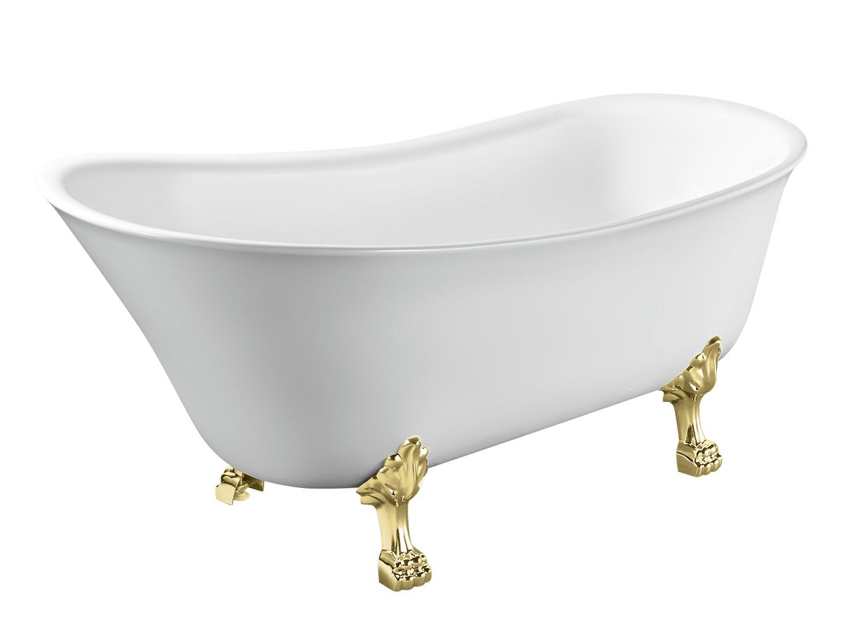 reece Kado Era Freestanding Bath 1700mm White with Gold Claw Feet