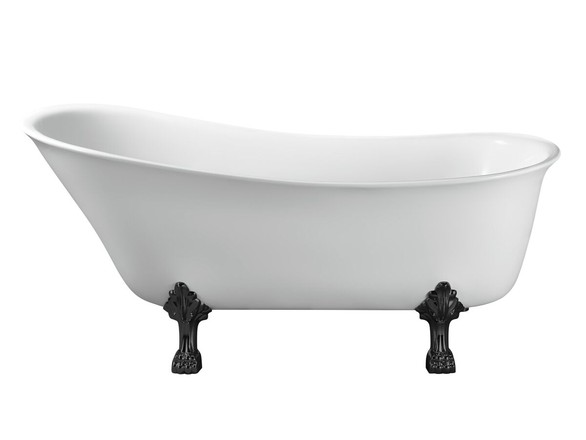 Reece Kado Era Freestanding Bath 1700mm White With Matte Black Claw Feet