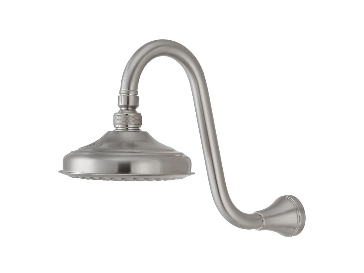 reece Kado Era Gooseneck Shower Arm & Rose 148mm Brushed Nickel (3 Star)