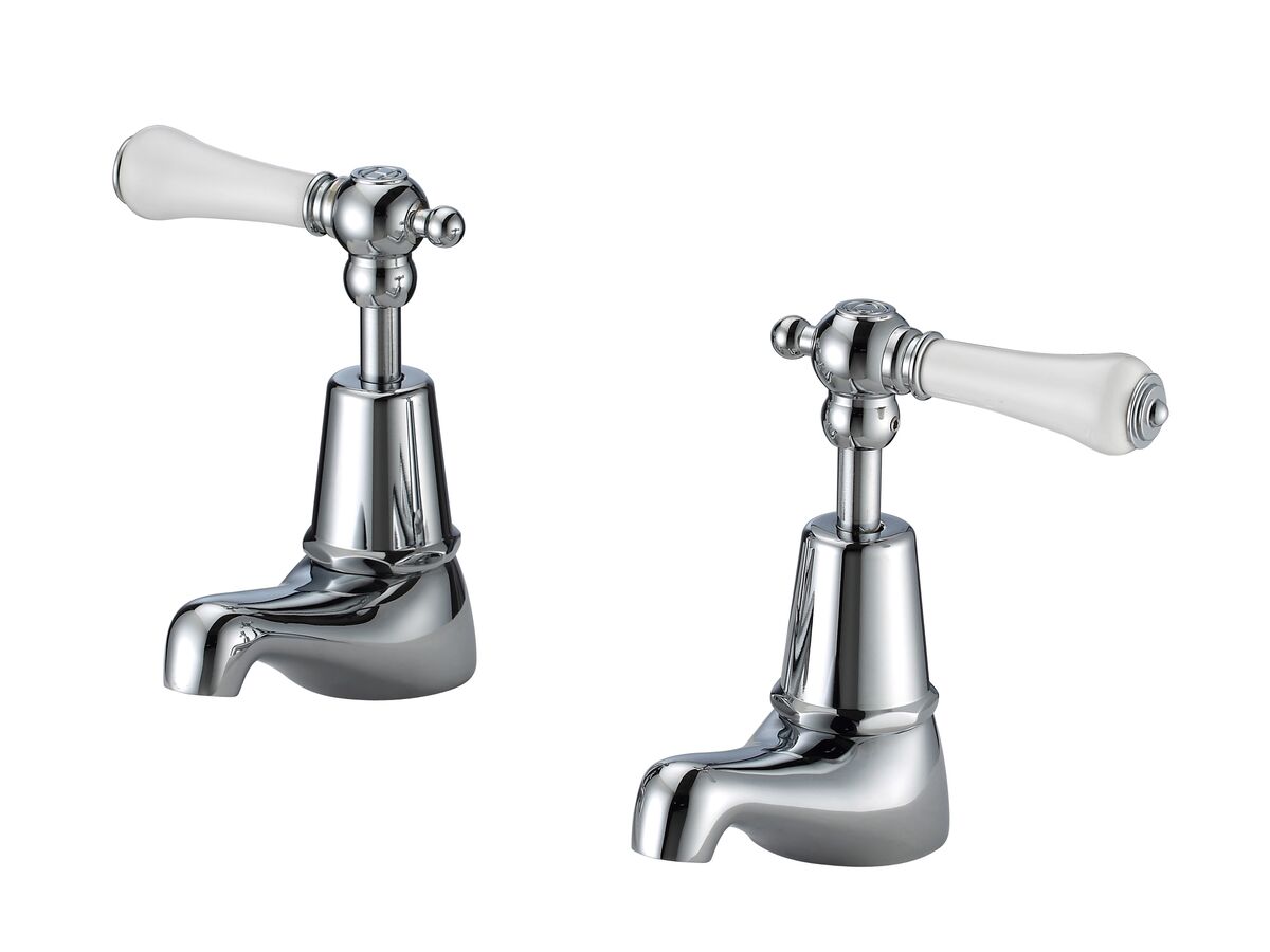 reece Kado Era Pillar Taps Lever Porcelain Handle Chrome (5 Star)