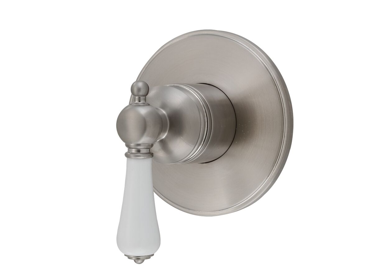reece Kado Era Shower Mixer Porcelain Handle Brushed Nickel