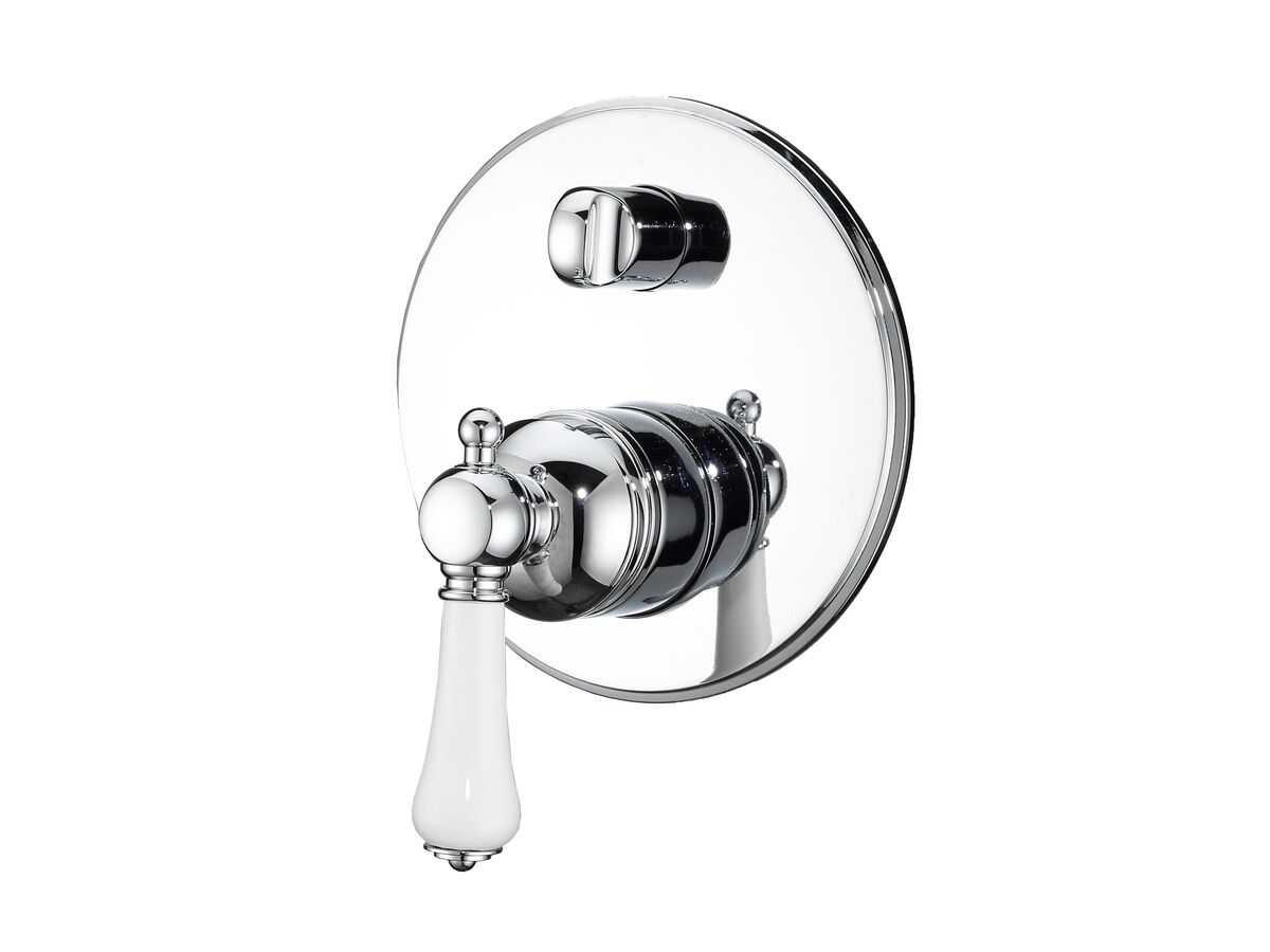 reece Kado Era Shower Mixer with Diverter Porcelain Handle Chrome