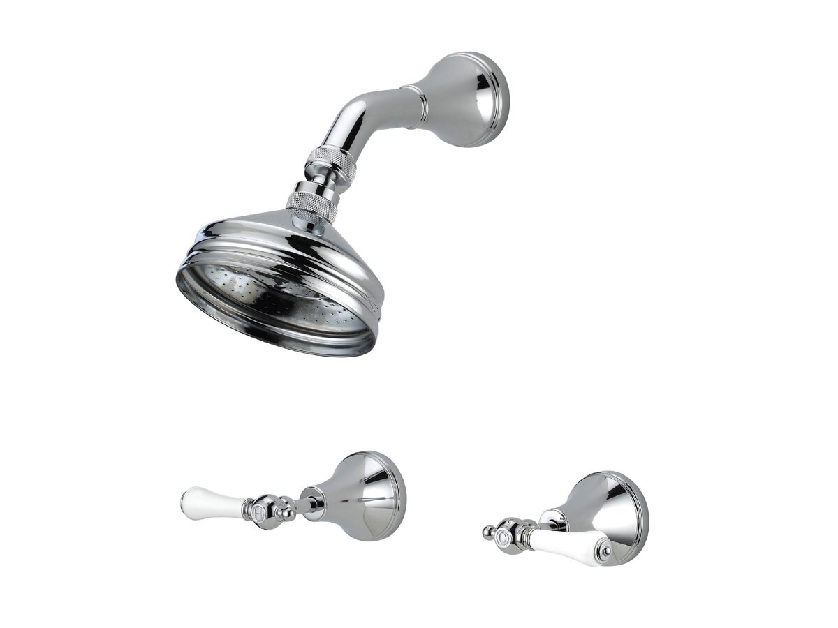 reece Kado Era Shower Set Lever Porcelain Handle Chrome (3 Star)