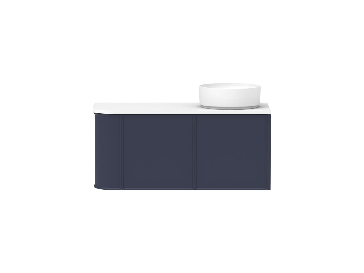 reece Kado Era Single Curve All Door 1050mm Wall Hung Vanity with Right Hand Basin 20mm Cherry Pie Top