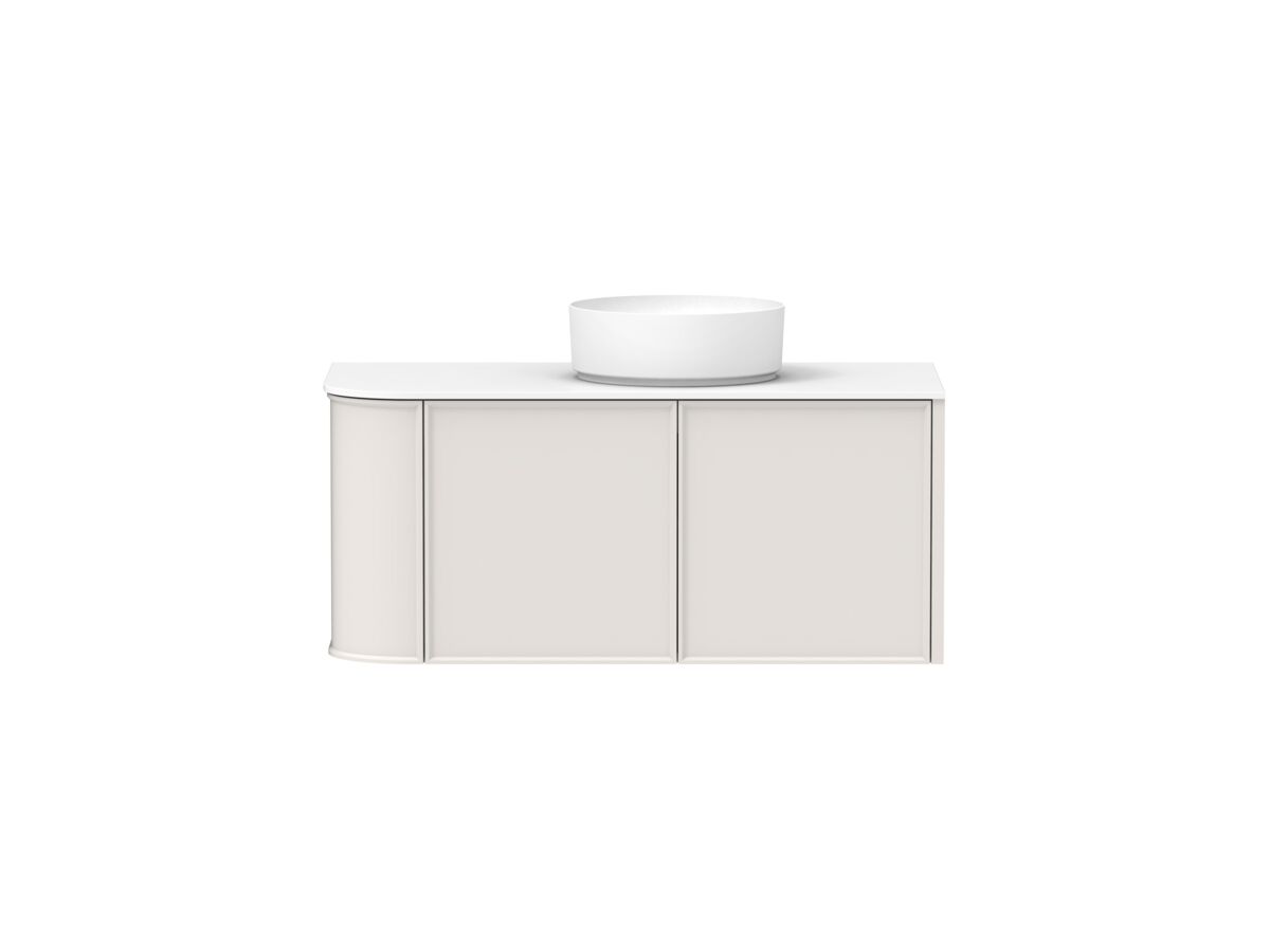 reece Kado Era Single Curve All Door 1050mm Wall Hung Vanity with Centre Basin 12mm Durasein Top