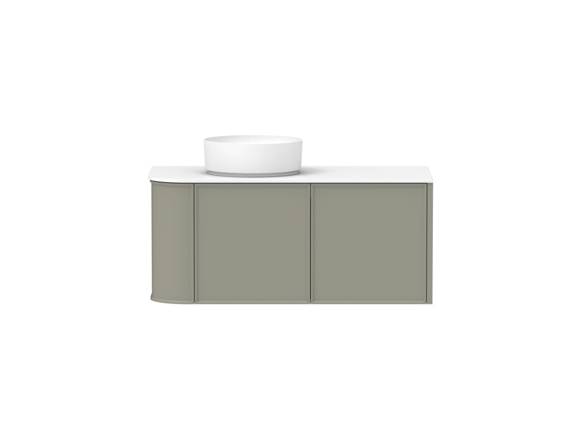 reece Kado Era Single Curve All Door 1050mm Wall Hung Vanity with Left Hand Basin 12mm Durasein Top