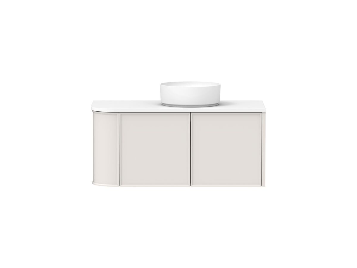 reece Kado Era Single Curve All Door 1050mm Wall Hung Vanity with Centre Basin 20mm Cherry Pie Top