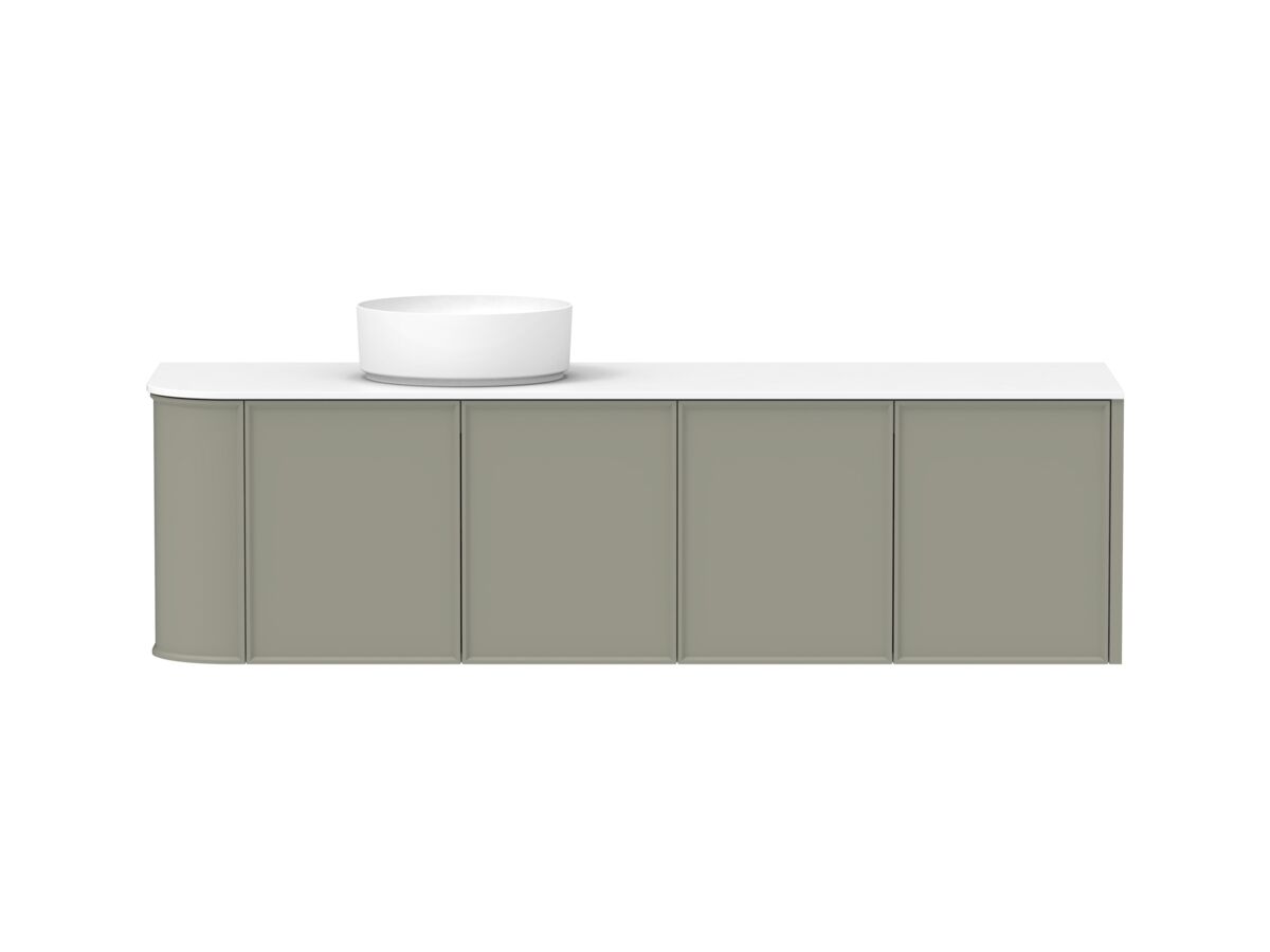 reece Kado Era Single Curve All Door 1650mm Wall Hung Vanity with Left Hand Basin 12mm Durasein Top