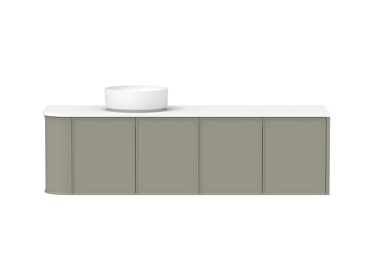 reece Kado Era Single Curve All Door 1650mm Wall Hung Vanity with Left Hand Basin 20mm Cherry Pie Top