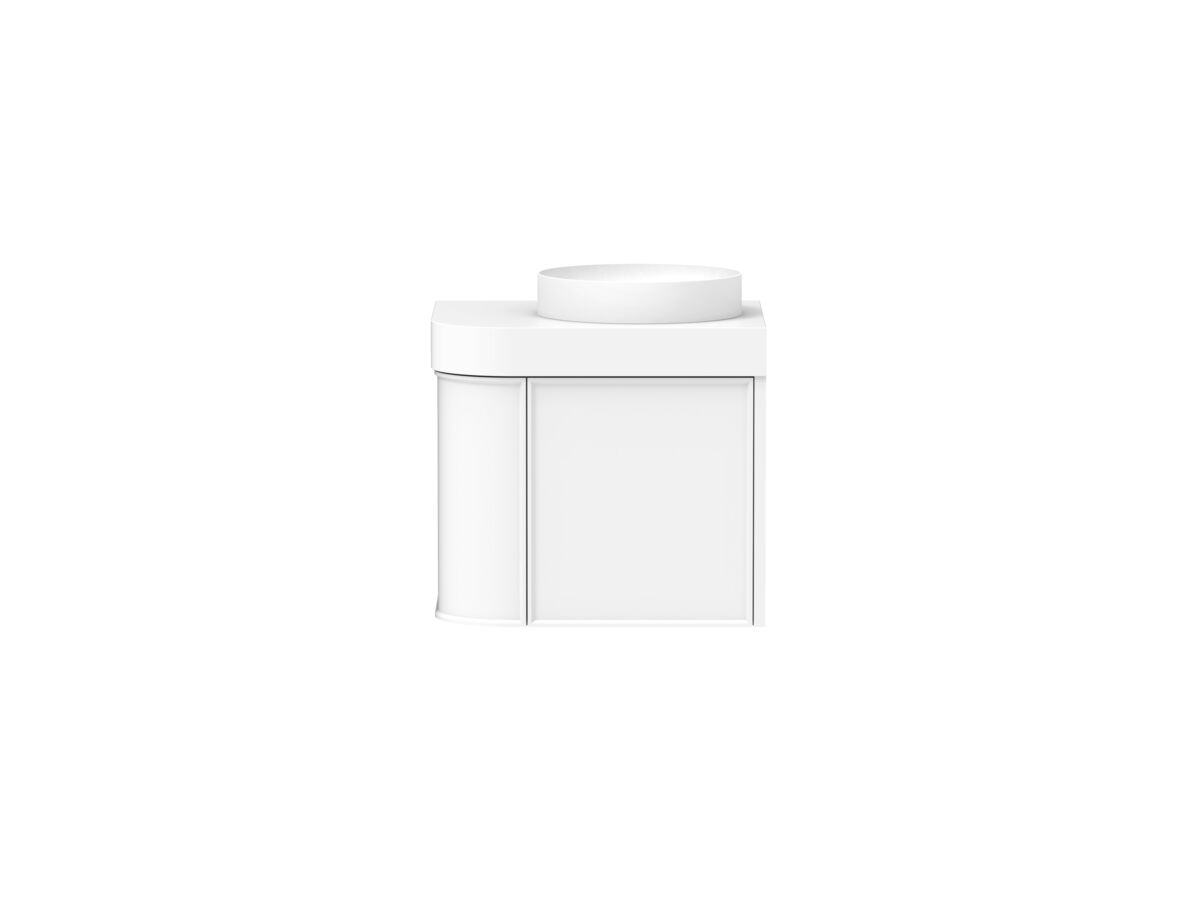 reece Kado Era Single Curve All Door 600mm Wall Hung Vanity Centre Basin 90mm Durasein Top