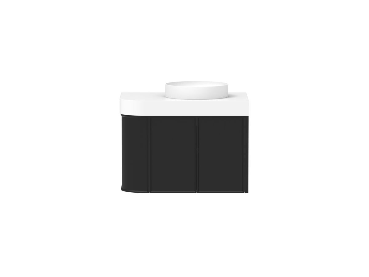 reece Kado Era Single Curve All Door 750mm Wall Hung Vanity Centre Basin 90mm Durasein Top