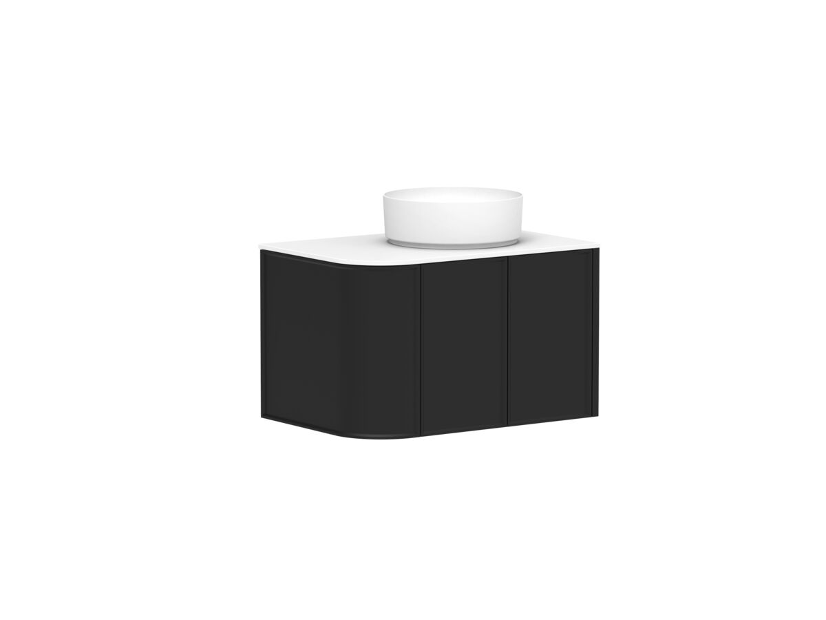 Reece Kado Era Single Curve All Door 750mm Wall Hung Vanity With Centre Basin 12mm Durasein Top