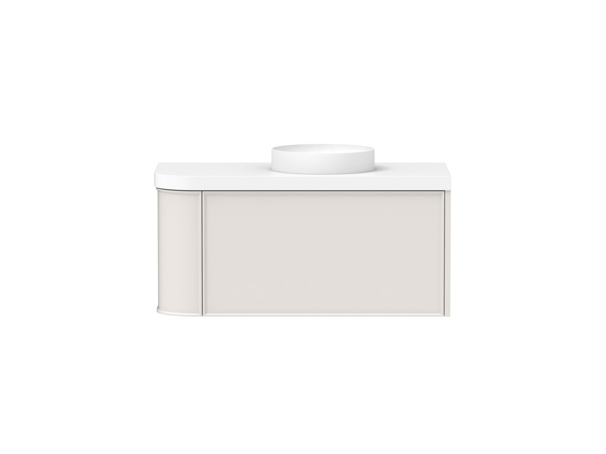 reece Kado Era Single Curve All Drawer 1050mm Wall Hung Vanity Centre Basin 50mm Durasein Top