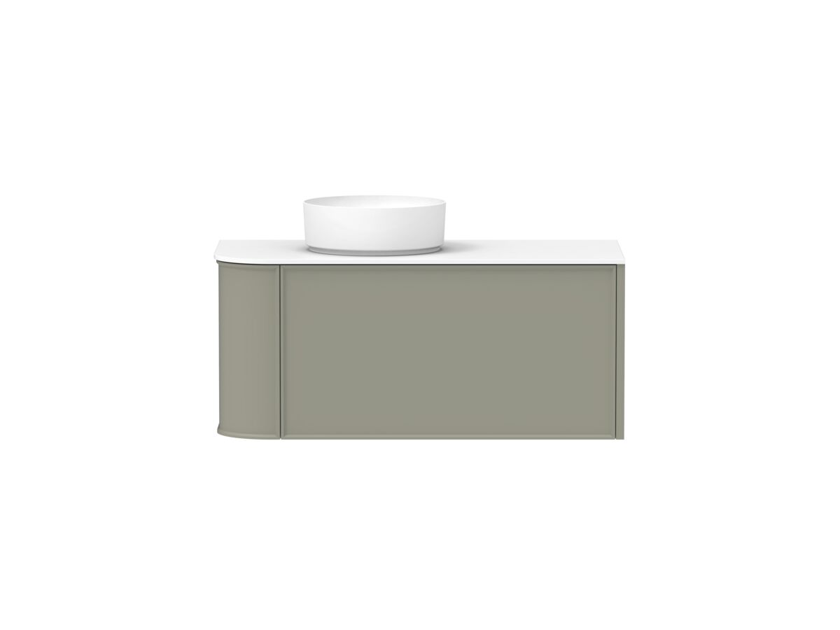 reece Kado Era Single Curve All Drawer 1050mm Wall Hung Vanity with Left Hand Basin 12mm Durasein Top
