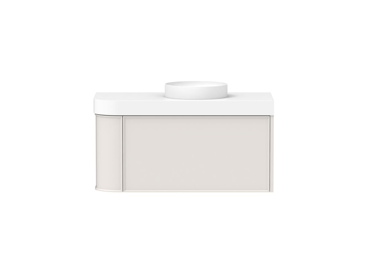 reece Kado Era Single Curve All Drawer 1050mm Wall Hung Vanity Centre Basin 90mm Durasein Top