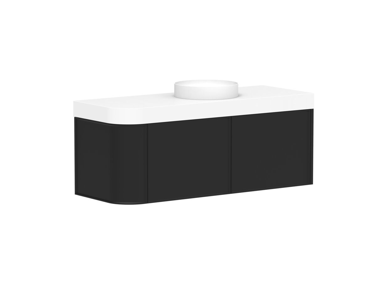 Reece Kado Era Single Curve All Drawer 1350mm Wall Hung Vanity Centre Basin 90mm Durasein Top