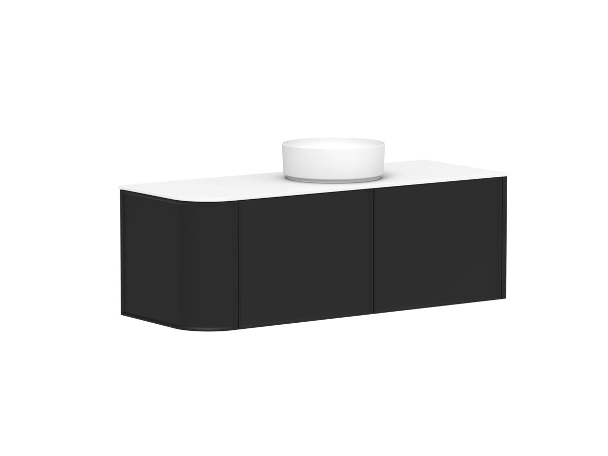 Reece Kado Era Single Curve All Drawer 1350mm Wall Hung Vanity With Centre Basin 12mm Durasein Top