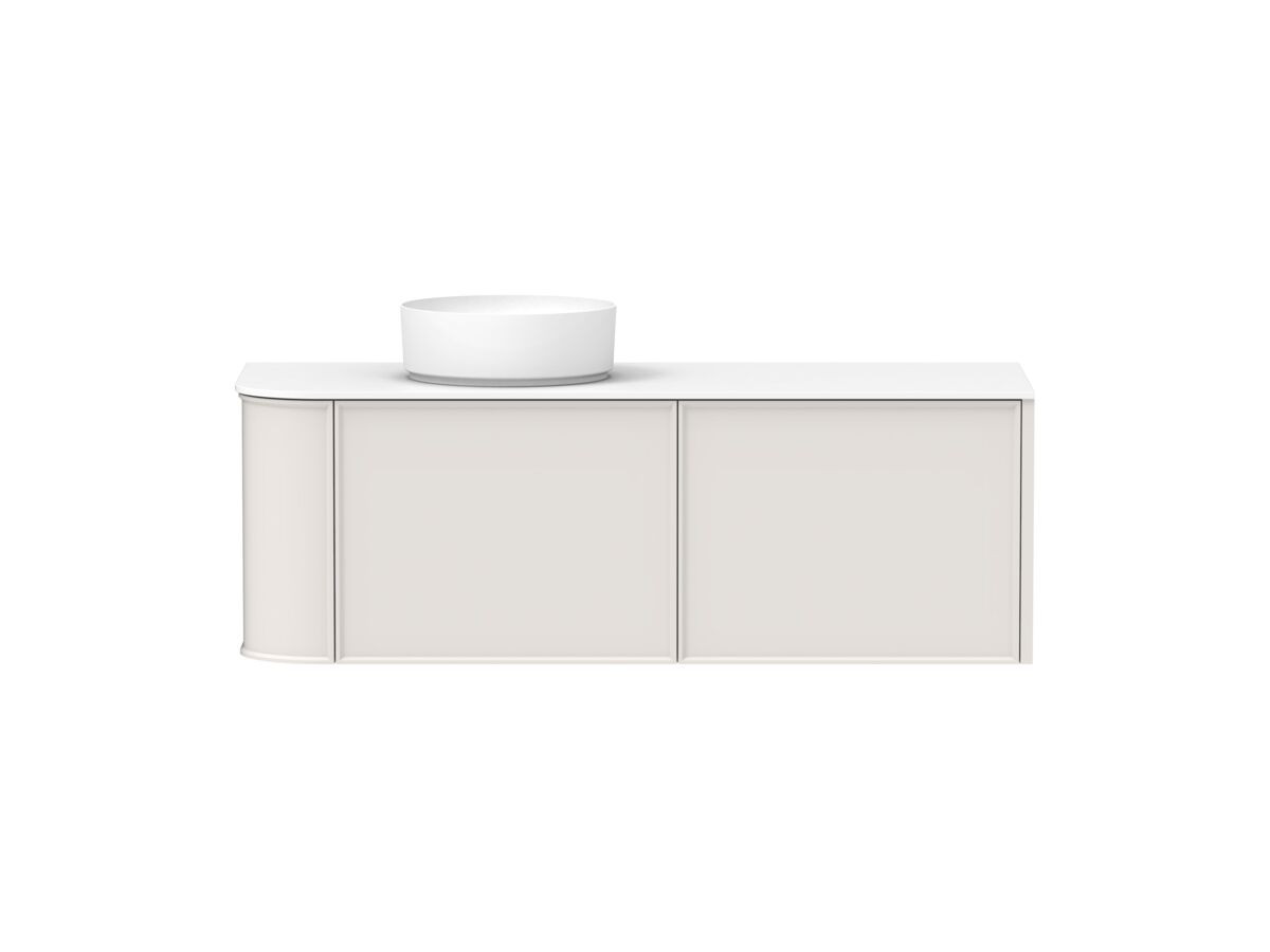 reece Kado Era Single Curve All Drawer 1350mm Wall Hung Vanity with Left Hand Basin 12mm Durasein Top