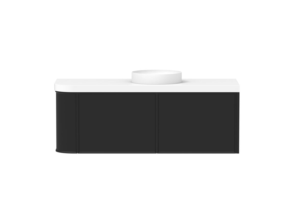 reece Kado Era Single Curve All Drawer 1350mm Wall Hung Vanity Centre Basin 50mm Durasein Top