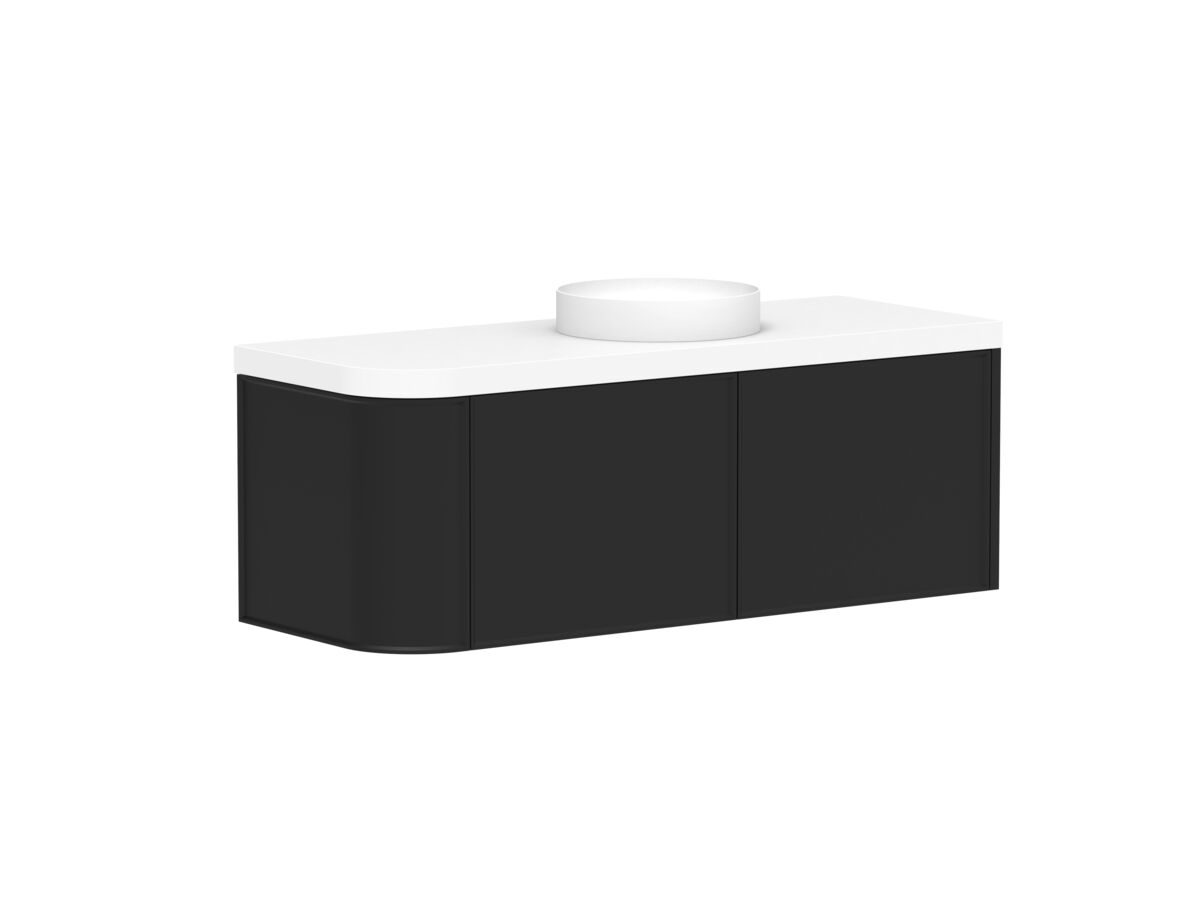 Reece Kado Era Single Curve All Drawer 1350mm Wall Hung Vanity Centre Basin 50mm Durasein Top