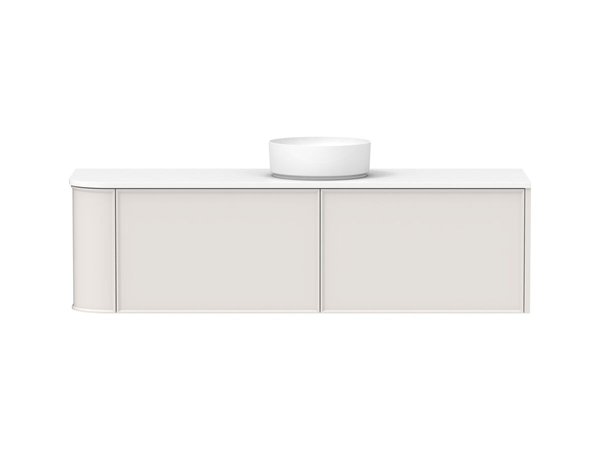 reece Kado Era Single Curve All Drawer 1650mm Wall Hung Vanity with Centre Basin 20mm Caesarstone Mineral Top